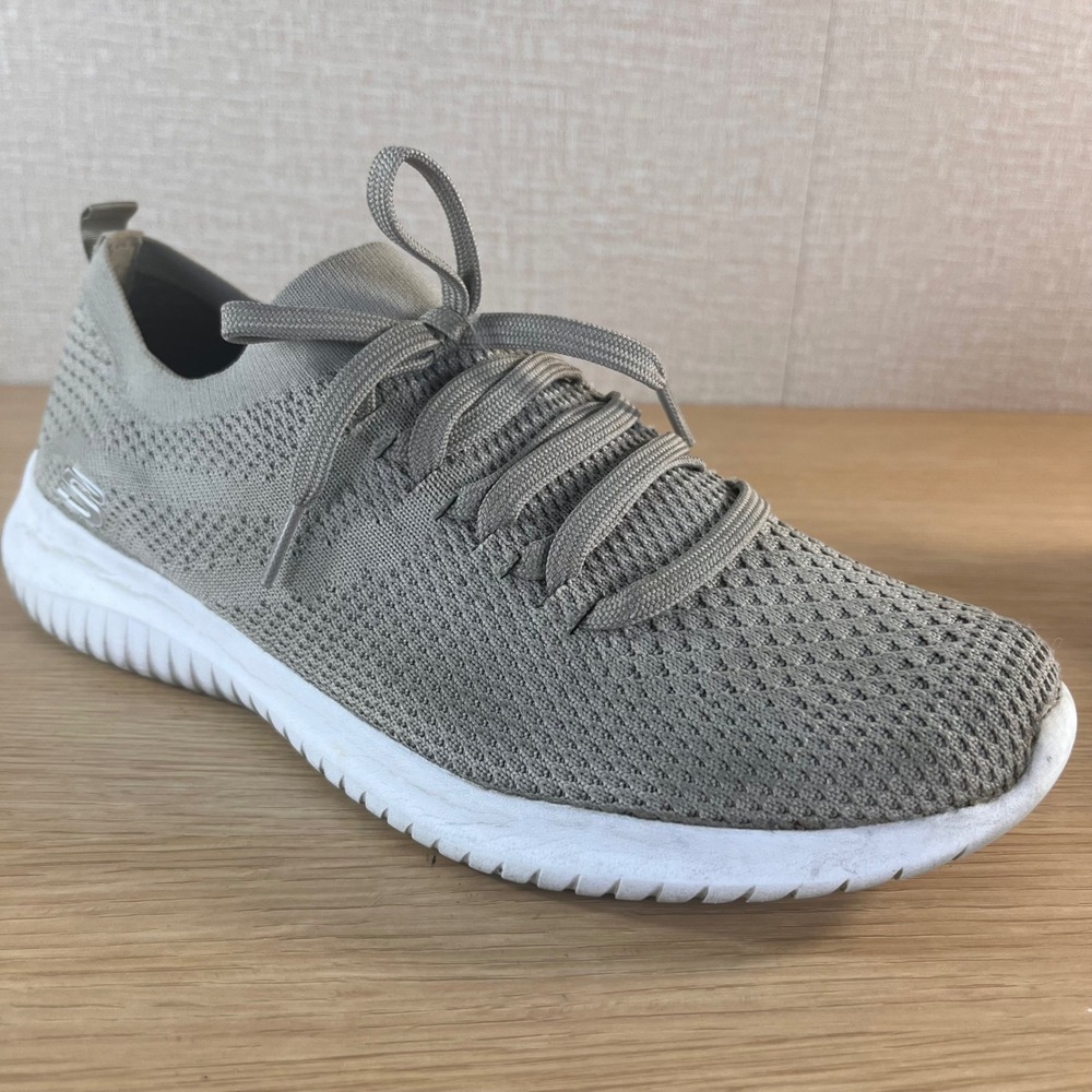 Skechers Ultra Flex First Take Taupe Knit Sneakers 12539 Womens 10